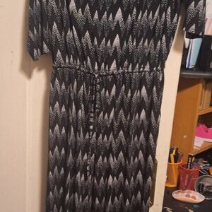 Black and White Patterned Jumpsuit
